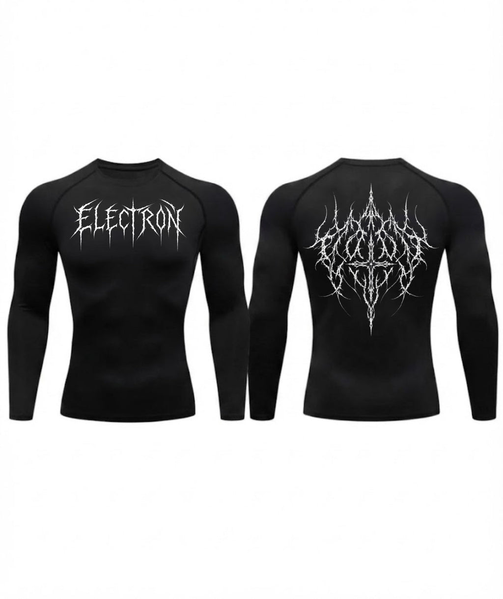 Black Bolt White Gothic long sleeve compression