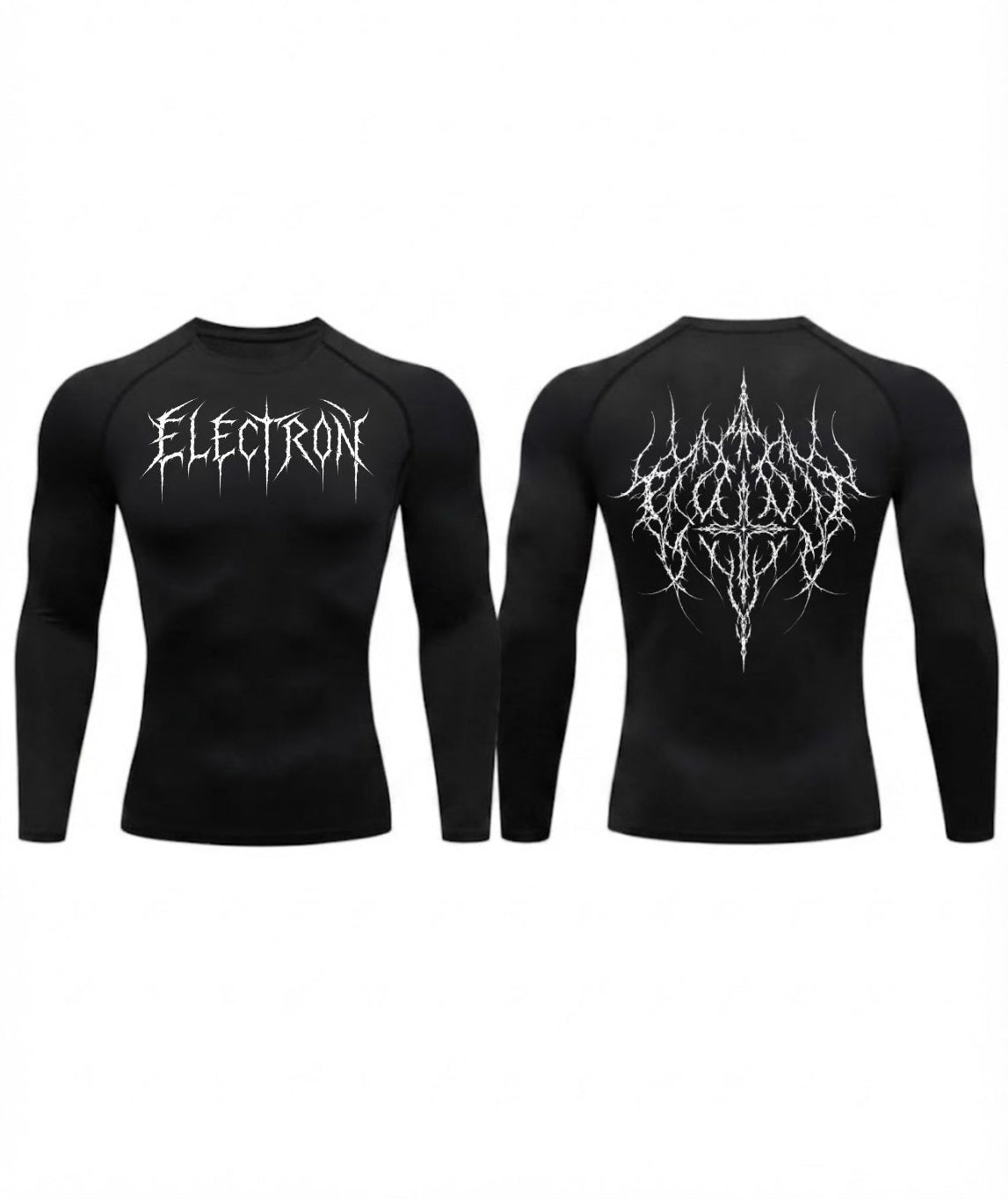 Black Bolt White Gothic long sleeve compression