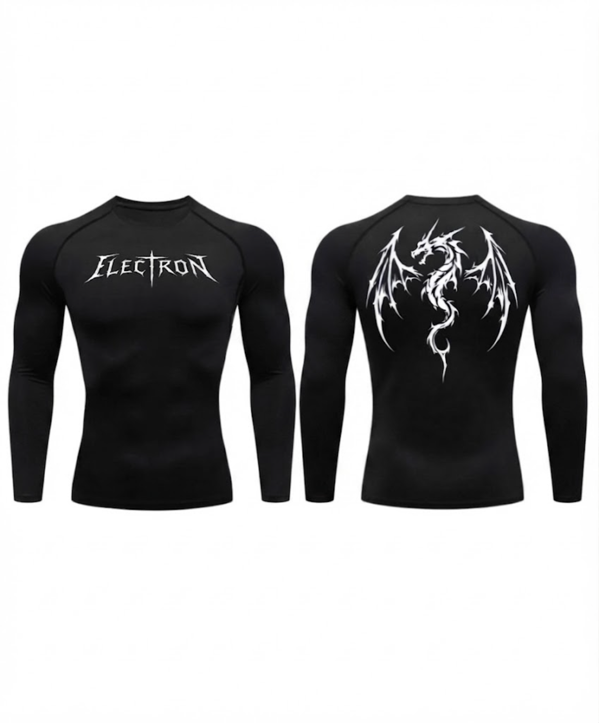 Black Bolt Long Sleeve White Dragon Compression