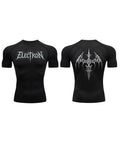 Black Bolt Bat Wing White short sleeve compression