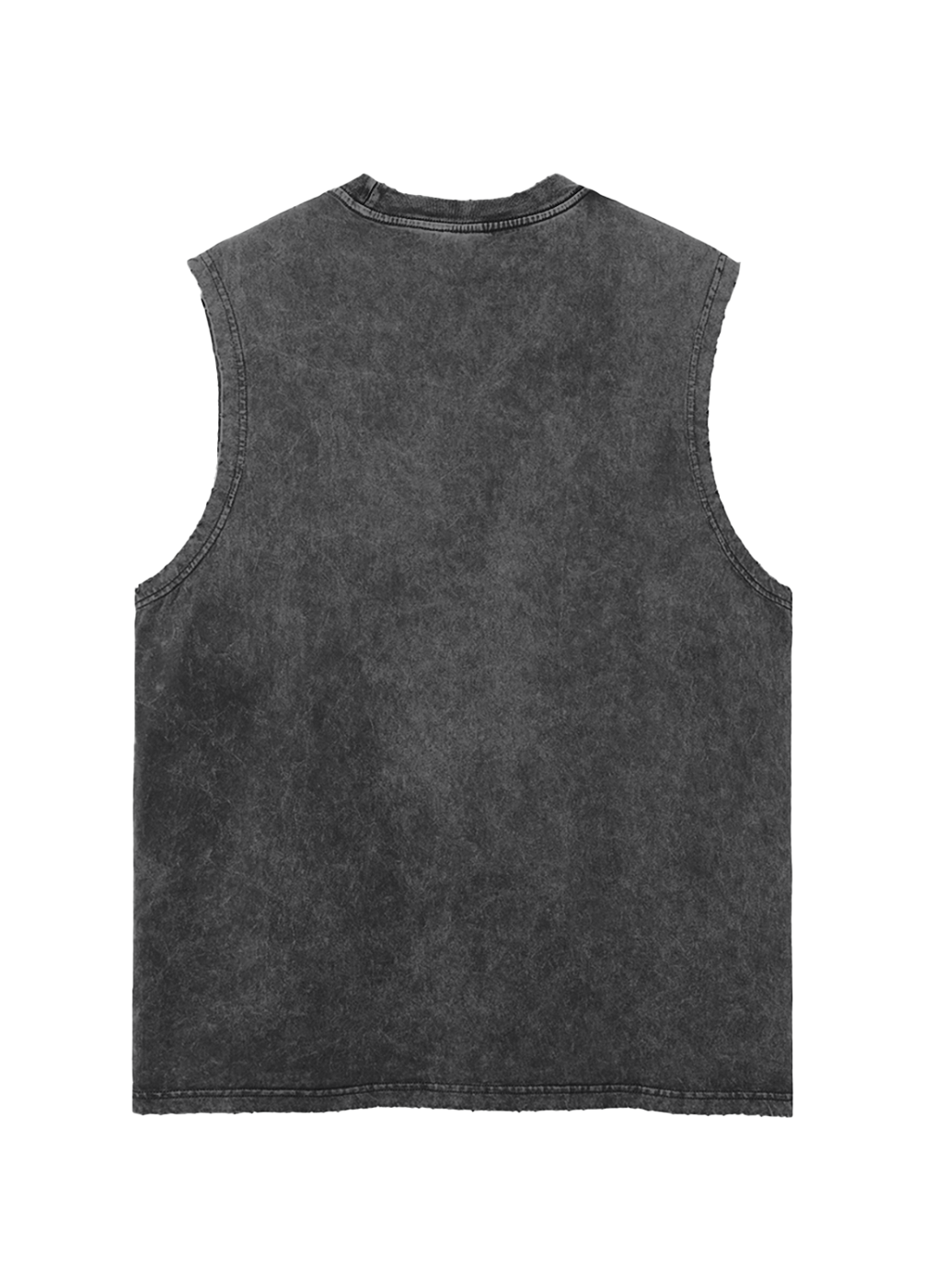 Black Bolt washed white logo cut off tank