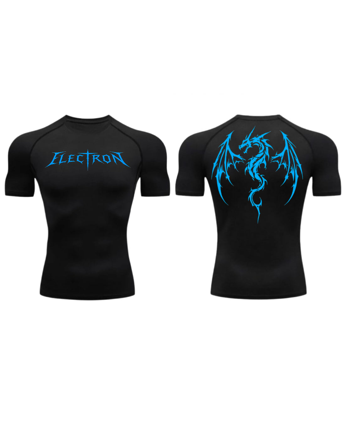 Black Bolt blue dragon short sleeve compression