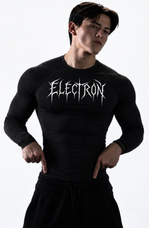 Black Bolt White Gothic long sleeve compression