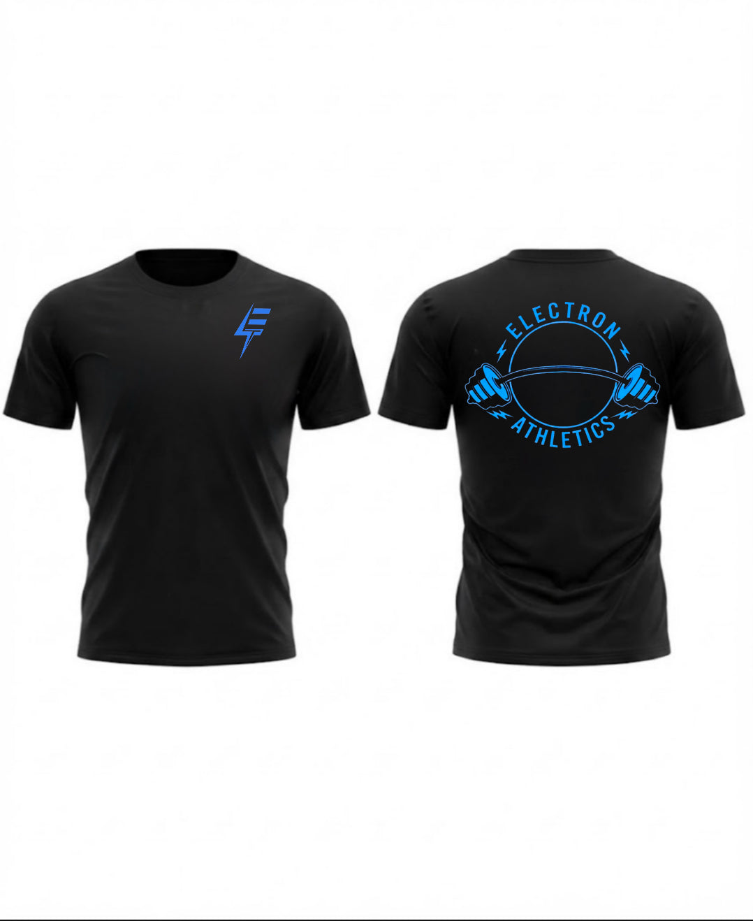 Black Bolt Blue Slim Fit Powerlifting T-shirt