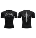 Black Bolt Short sleeve Cross Compression Shirt