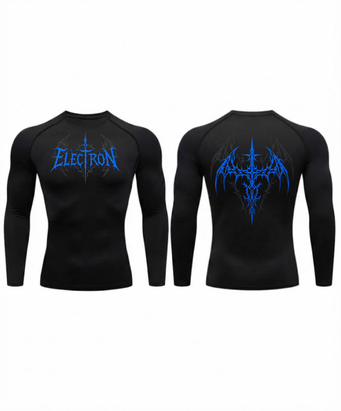 Black Bolt Blue Bat Wing Long Sleeve Compression