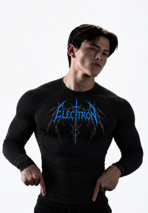 Black Bolt Blue Cross Long Sleeve Compression
