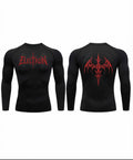 Black Bolt Red Bat Wing Long Sleeve Compression