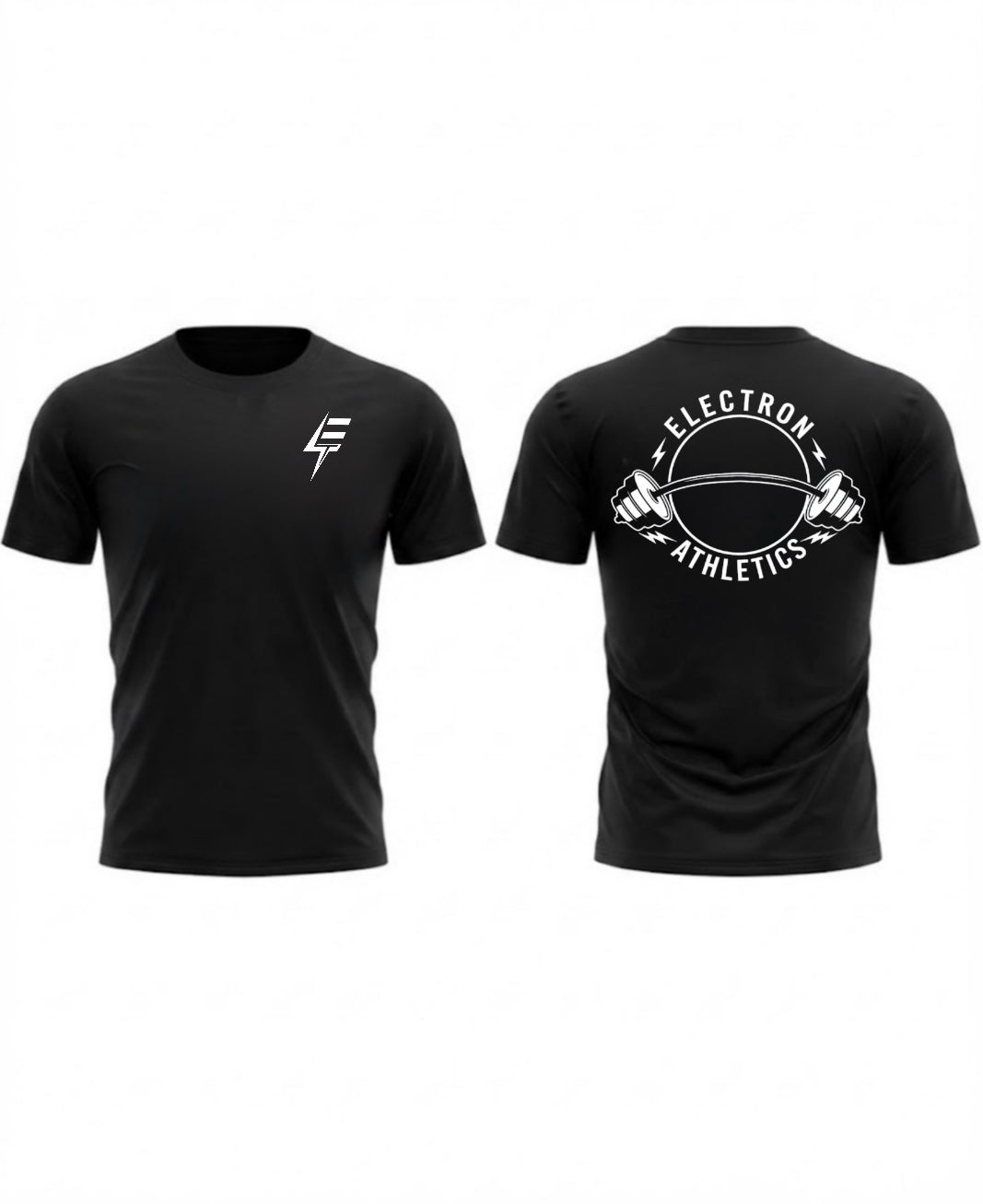 Black Bolt White Slim Fit Powerlifting T-shirt