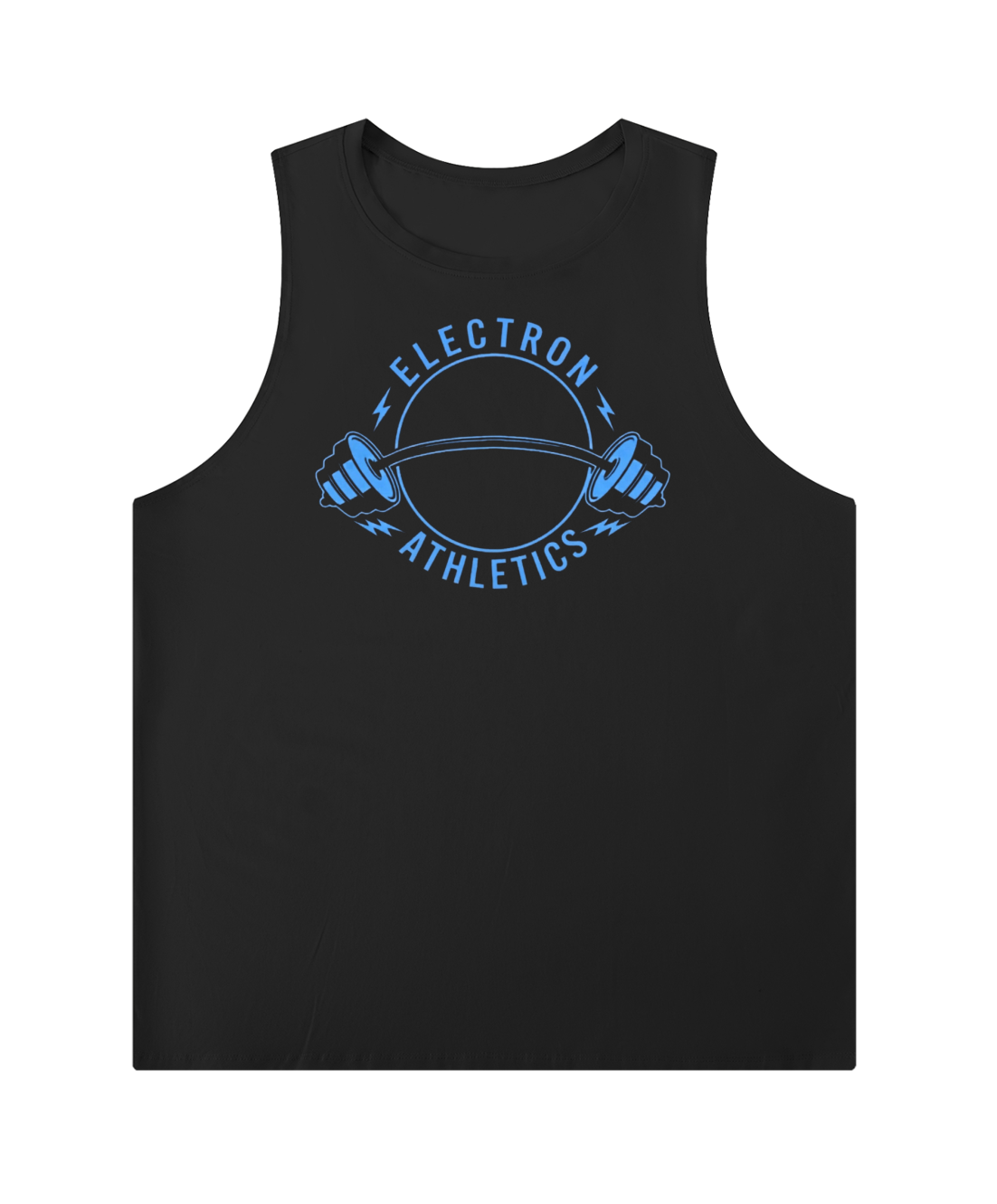 Black Bolt Blue Power lifting Low Cut Tank Top
