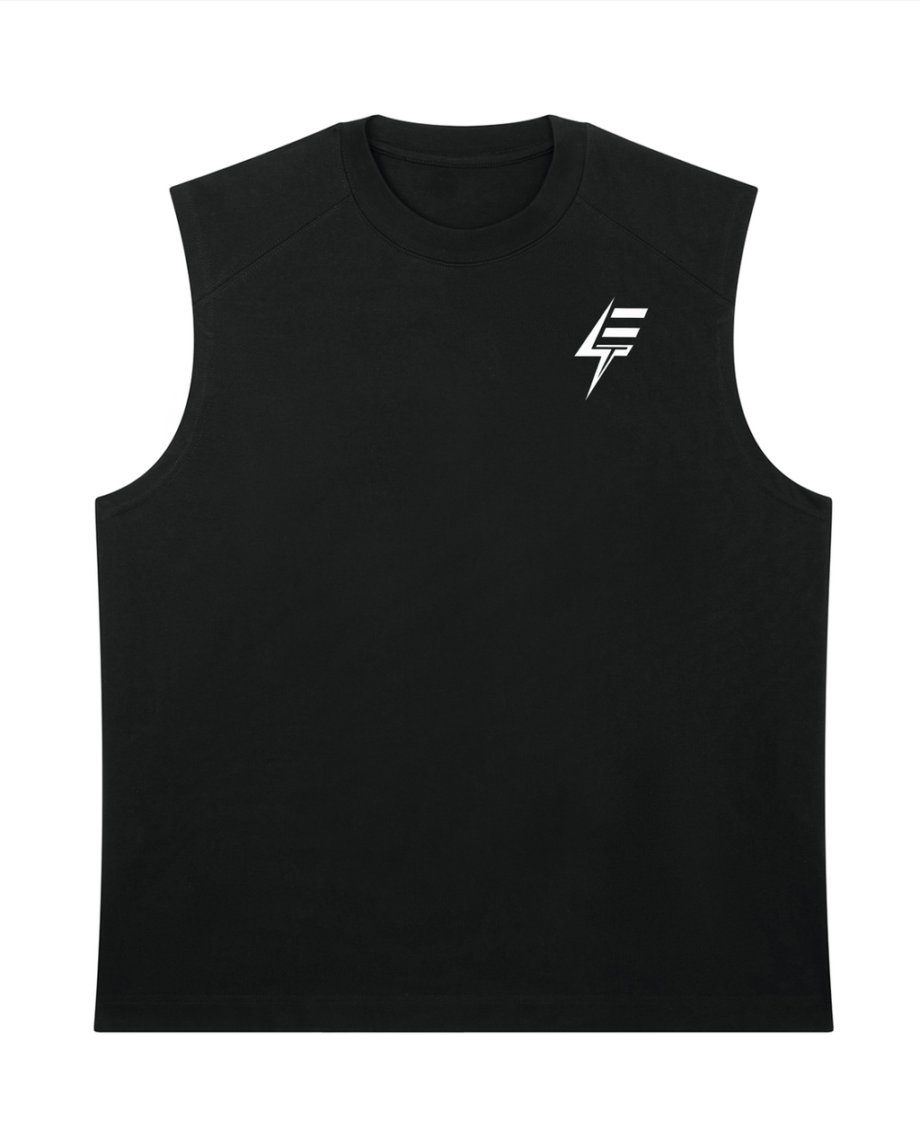 Black Bolt Heavyweight cotton white logo cut off